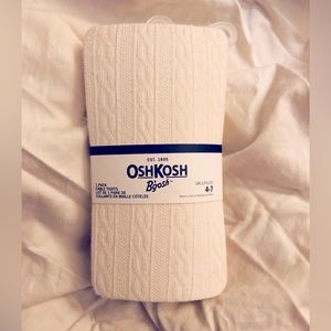 OshGosh B’gosh girls tights, cable knit, size 4-7, cream white